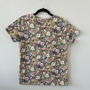Vintage floral short sleeve blouse